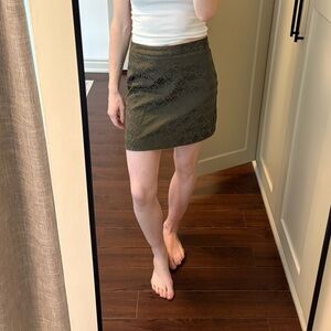 Banana Republic Olive Green Patterned Mini Skirt